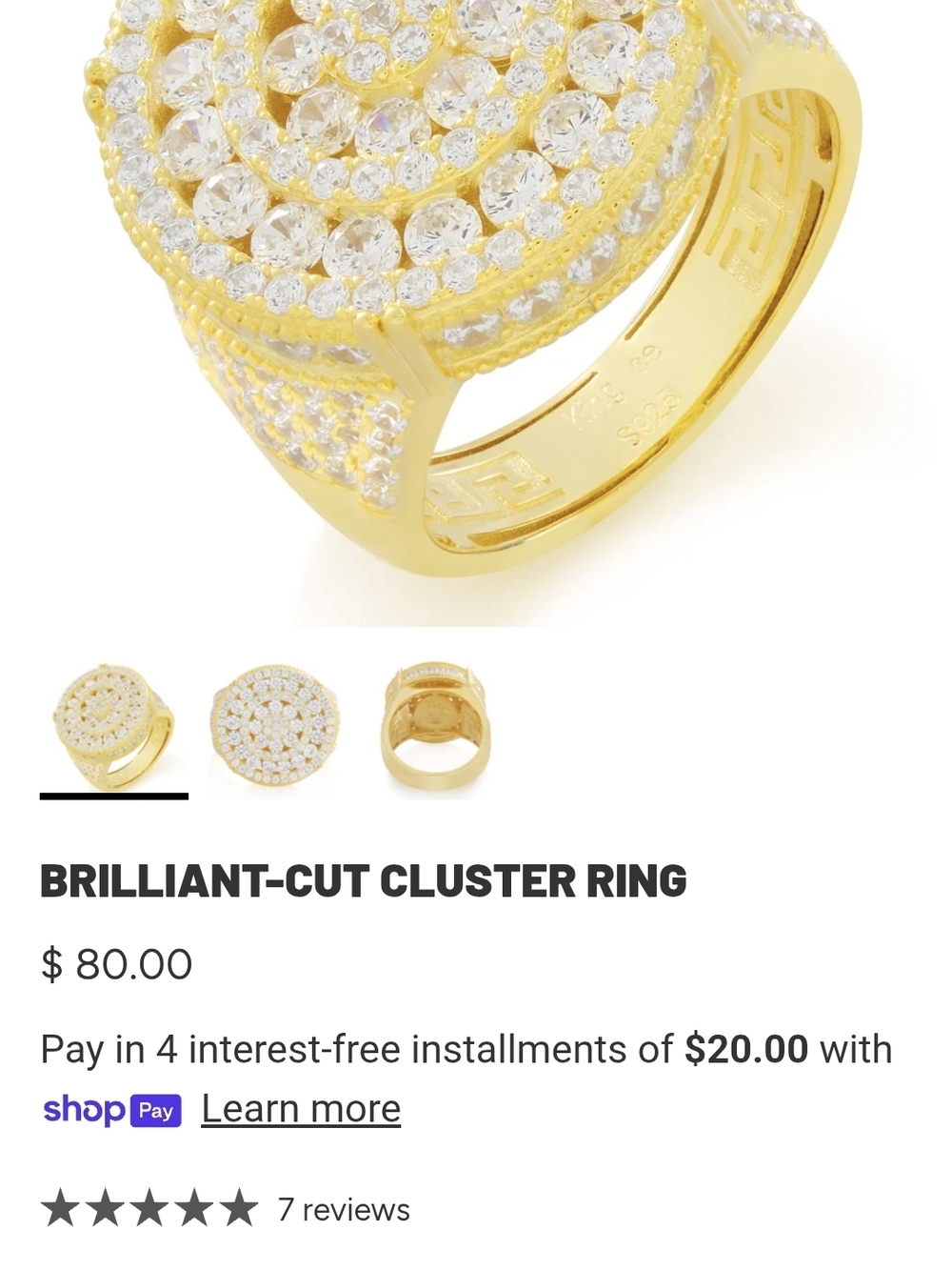 Gold-Tone Pavé Cluster Ring with Clear Stones Men Are Women